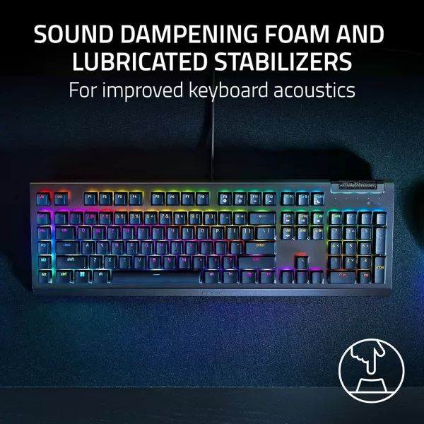 Razer BlackWidow V4 X Mechanical Gaming Keyboard Yellow Switches Linear ampamp Silent  6 Macro Keys  Chroma RGB  Doubleshot ABS Keycaps  Roller ampamp Media Keys  Snap TapBlack