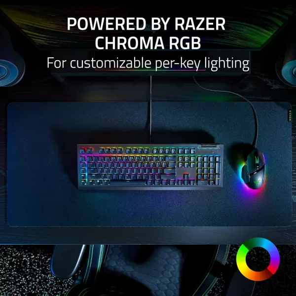 Razer BlackWidow V4 X Mechanical Gaming Keyboard Yellow Switches Linear ampamp Silent  6 Macro Keys  Chroma RGB  Doubleshot ABS Keycaps  Roller ampamp Media Keys  Snap TapBlack