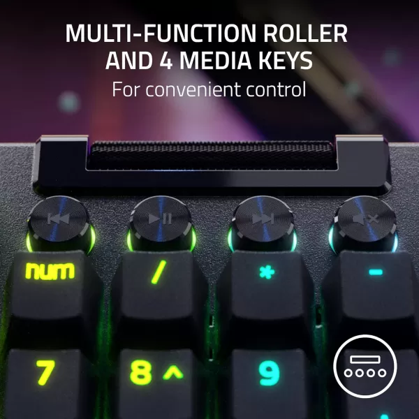 Razer BlackWidow V4 X Mechanical Gaming Keyboard Yellow Switches Linear ampamp Silent  6 Macro Keys  Chroma RGB  Doubleshot ABS Keycaps  Roller ampamp Media Keys  Snap TapBlack