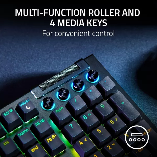 Razer BlackWidow V4 X Mechanical Gaming Keyboard Yellow Switches Linear ampamp Silent  6 Macro Keys  Chroma RGB  Doubleshot ABS Keycaps  Roller ampamp Media Keys  Snap TapBlack