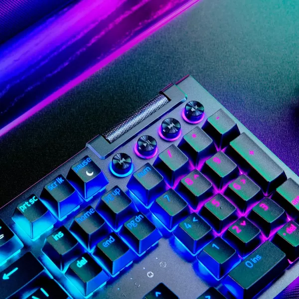 Razer BlackWidow V4 X Mechanical Gaming Keyboard Yellow Switches Linear ampamp Silent  6 Macro Keys  Chroma RGB  Doubleshot ABS Keycaps  Roller ampamp Media Keys  Snap TapBlack