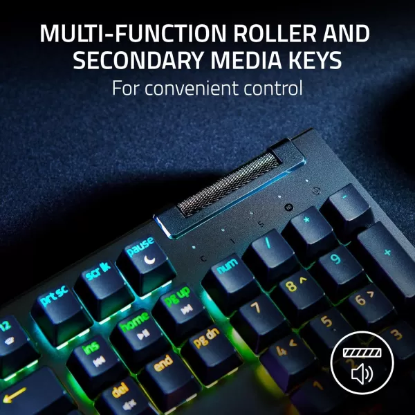 Razer BlackWidow V4 X Mechanical Gaming Keyboard Yellow Switches Linear ampamp Silent  6 Macro Keys  Chroma RGB  Doubleshot ABS Keycaps  Roller ampamp Media Keys  Snap TapBlack