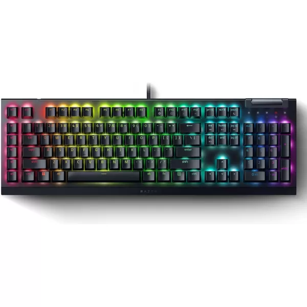 Razer BlackWidow V4 X Mechanical Gaming Keyboard Yellow Switches Linear ampamp Silent  6 Macro Keys  Chroma RGB  Doubleshot ABS Keycaps  Roller ampamp Media Keys  Snap TapBlack