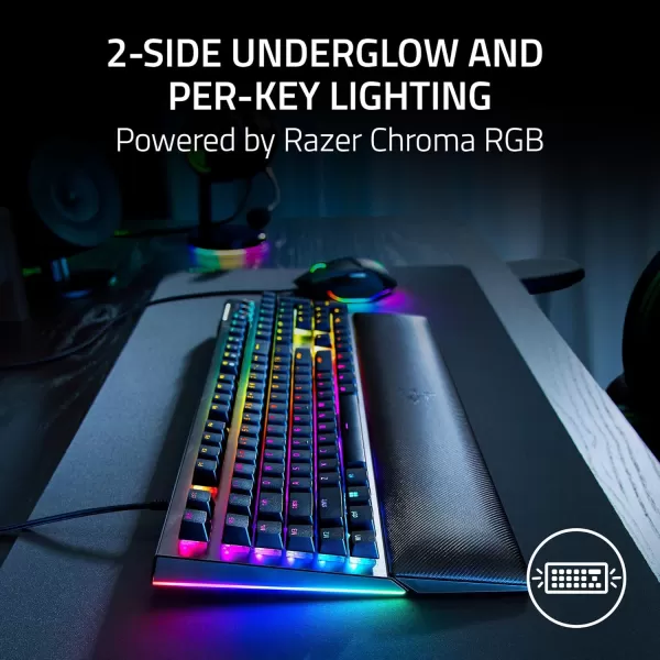 Razer BlackWidow V4 X Mechanical Gaming Keyboard Yellow Switches Linear ampamp Silent  6 Macro Keys  Chroma RGB  Doubleshot ABS Keycaps  Roller ampamp Media Keys  Snap TapBlack