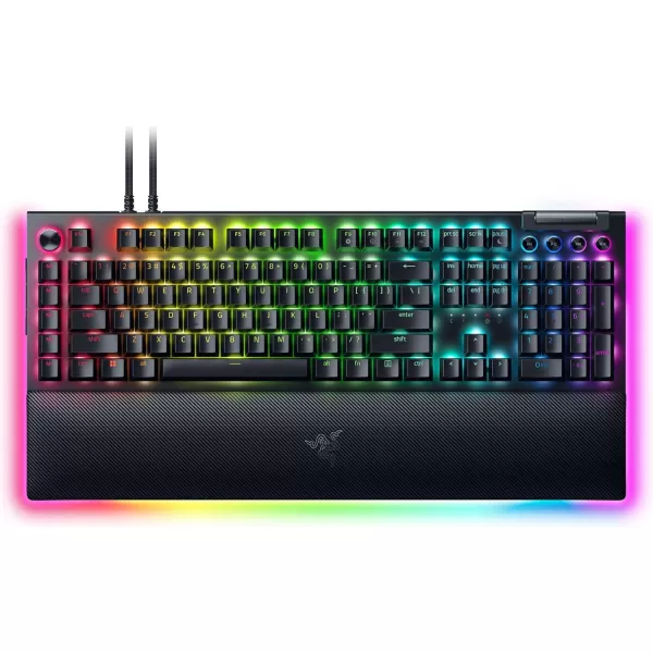 Razer BlackWidow V4 X Mechanical Gaming Keyboard Yellow Switches Linear ampamp Silent  6 Macro Keys  Chroma RGB  Doubleshot ABS Keycaps  Roller ampamp Media Keys  Snap TapBlack