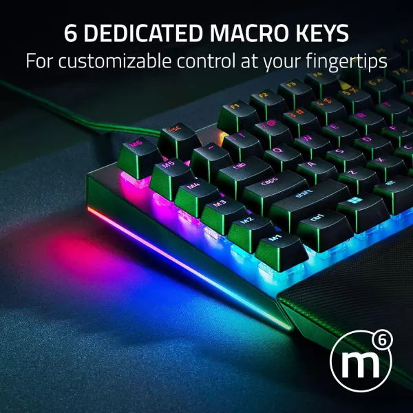Razer BlackWidow V4 X Mechanical Gaming Keyboard Yellow Switches Linear ampamp Silent  6 Macro Keys  Chroma RGB  Doubleshot ABS Keycaps  Roller ampamp Media Keys  Snap TapBlack