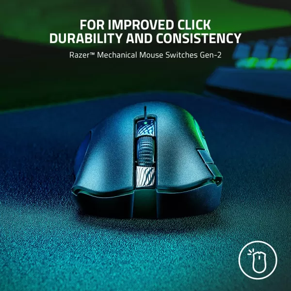 Razer DeathAdder V2 Gaming Mouse 20K DPI Optical Sensor  Fastest Gaming Mouse Switch  Chroma RGB Lighting  8 Programmable Buttons  Rubberized Side Grips  Classic BlackClassic Black