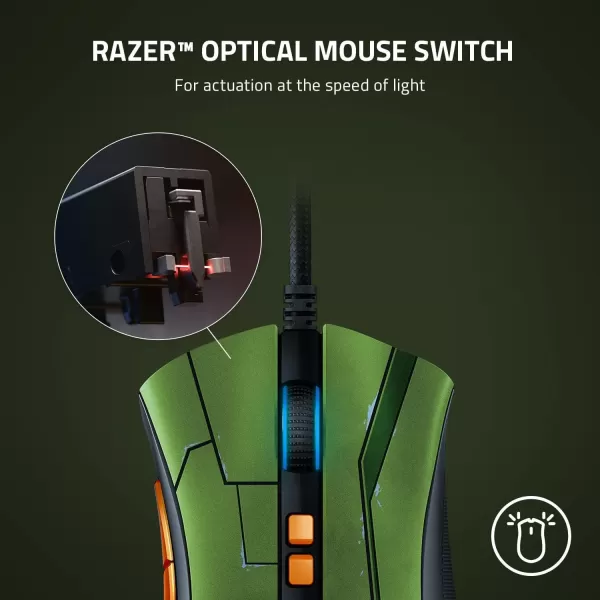 Razer DeathAdder V2 Gaming Mouse 20K DPI Optical Sensor  Fastest Gaming Mouse Switch  Chroma RGB Lighting  8 Programmable Buttons  Rubberized Side Grips  Classic BlackHalo Infinite Edition