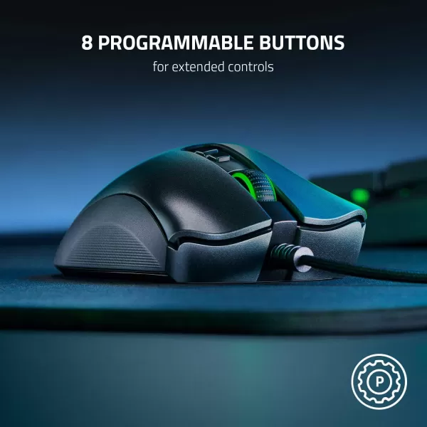 Razer DeathAdder V2 Gaming Mouse 20K DPI Optical Sensor  Fastest Gaming Mouse Switch  Chroma RGB Lighting  8 Programmable Buttons  Rubberized Side Grips  Classic BlackClassic Black