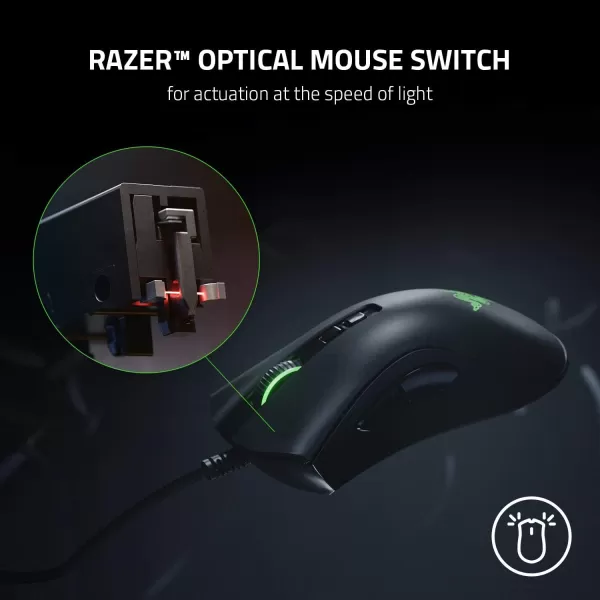 Razer DeathAdder V2 Gaming Mouse 20K DPI Optical Sensor  Fastest Gaming Mouse Switch  Chroma RGB Lighting  8 Programmable Buttons  Rubberized Side Grips  Classic BlackClassic Black