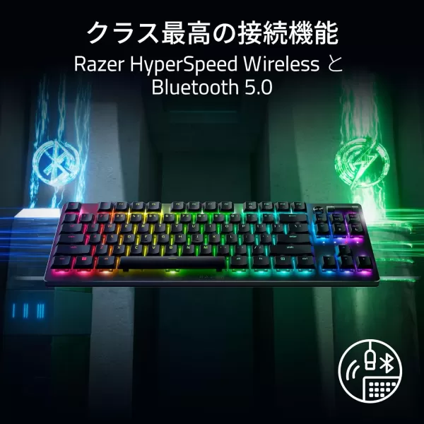 Razer DeathStalker V2 Pro TKL Wireless Gaming Keyboard LowProfile Optical Switches  Clicky Purple  HyperSpeed Wireless ampamp Bluetooth 5050 Hr Battery  UltraDurable Coated Keycaps  Chroma RGB