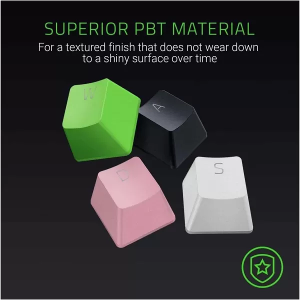 Razer Doubleshot PBT Keycap Upgrade Set for Mechanical ampamp Optical Keyboards Compatible with Standard 104105 US and UK layouts  Mercury WhiteClassic Black