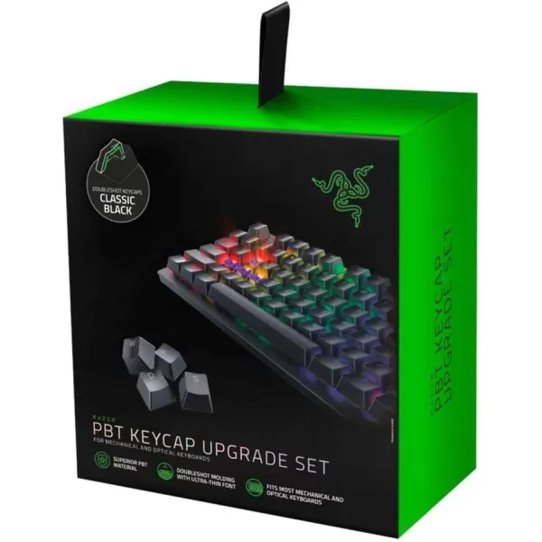 Razer Doubleshot PBT Keycap Upgrade Set for Mechanical ampamp Optical Keyboards Compatible with Standard 104105 US and UK layouts  Mercury WhiteClassic Black