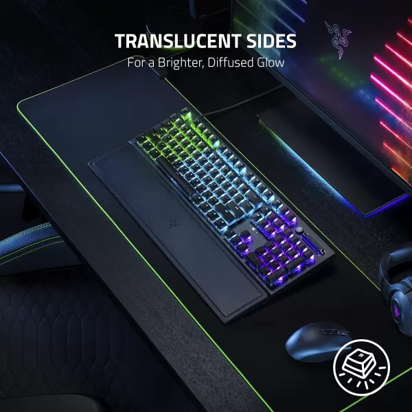Razer Doubleshot PBT Keycap Upgrade Set for Mechanical ampamp Optical Keyboards Compatible with Standard 104105 US and UK layouts  Mercury WhiteClassic Black