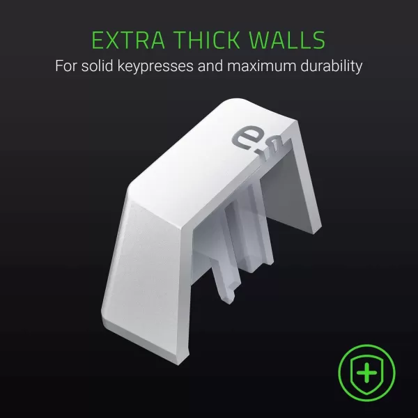 Razer Doubleshot PBT Keycap Upgrade Set for Mechanical ampamp Optical Keyboards Compatible with Standard 104105 US and UK layouts  Mercury WhiteMercury White
