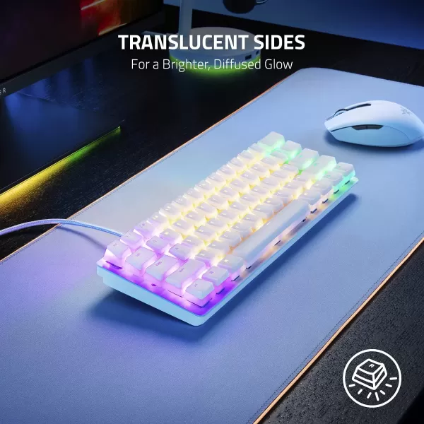 Razer Doubleshot PBT Keycap Upgrade Set for Mechanical ampamp Optical Keyboards Compatible with Standard 104105 US and UK layouts  Mercury WhiteMercury White