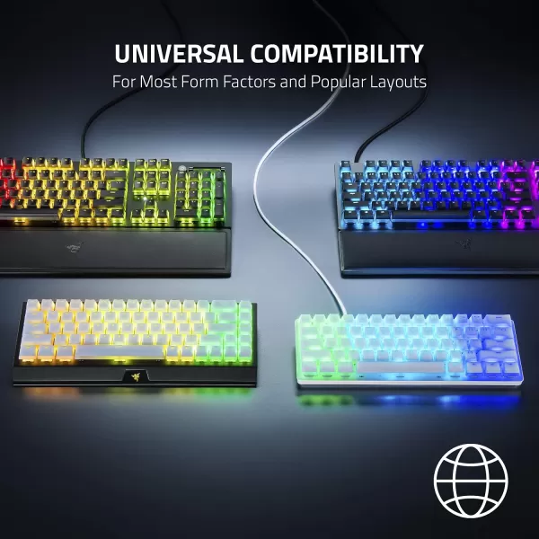 Razer Doubleshot PBT Keycap Upgrade Set for Mechanical ampamp Optical Keyboards Compatible with Standard 104105 US and UK layouts  Mercury WhiteMercury White