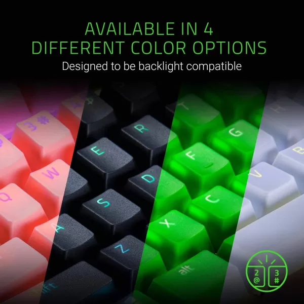 Razer Doubleshot PBT Keycap Upgrade Set for Mechanical ampamp Optical Keyboards Compatible with Standard 104105 US and UK layouts  Mercury WhiteMercury White