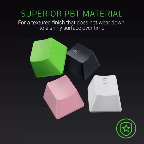 Razer Doubleshot PBT Keycap Upgrade Set for Mechanical ampamp Optical Keyboards Compatible with Standard 104105 US and UK layouts  Mercury WhiteMercury White