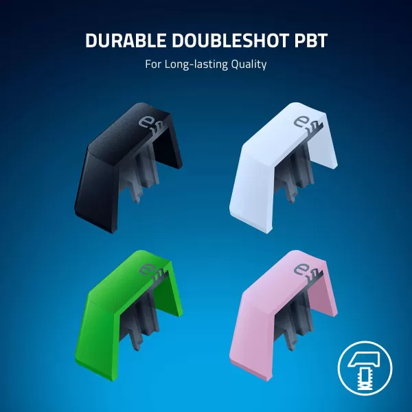Razer Doubleshot PBT Keycap Upgrade Set for Mechanical ampamp Optical Keyboards Compatible with Standard 104105 US and UK layouts  Mercury WhiteRazer Green