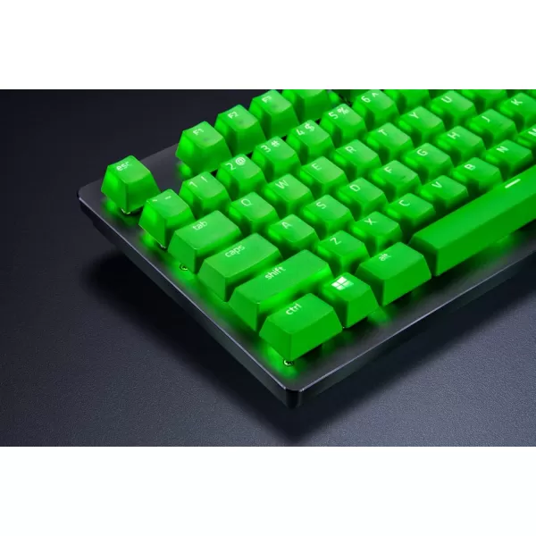Razer Doubleshot PBT Keycap Upgrade Set for Mechanical ampamp Optical Keyboards Compatible with Standard 104105 US and UK layouts  Mercury WhiteRazer Green