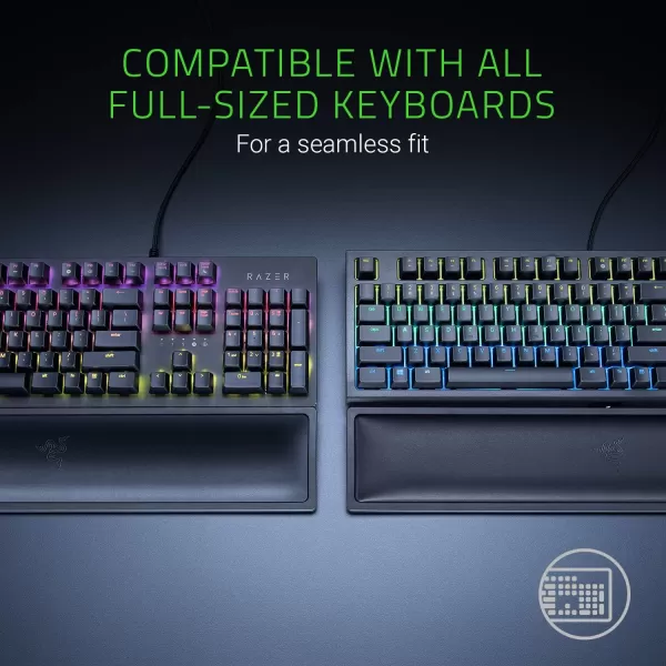 Razer Ergonomic Wrist Rest for FullSized Keyboards AntiSlip Rubber Base  Angled Incline  Classic BlackFullSized Keyboard