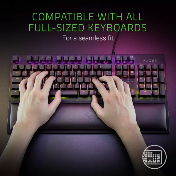 Razer Ergonomic Wrist Rest for FullSized Keyboards AntiSlip Rubber Base  Angled Incline  Classic BlackFullSized Keyboard