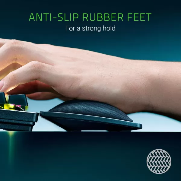 Razer Ergonomic Wrist Rest for FullSized Keyboards AntiSlip Rubber Base  Angled Incline  Classic BlackFullSized Keyboard