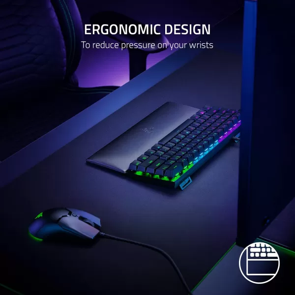 Razer Ergonomic Wrist Rest for FullSized Keyboards AntiSlip Rubber Base  Angled Incline  Classic BlackMini Keyboard