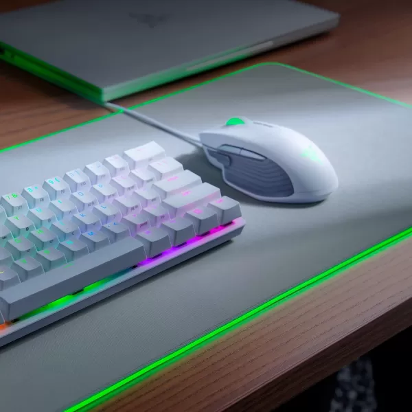 Razer Goliathus Extended Chroma Gaming Mouse Pad Customizable Chroma RGB Lighting  Soft Cloth Material  Balanced Control ampamp Speed  NonSlip Rubber Base  Quartz PinkMercury White