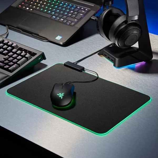 Razer Goliathus Extended Chroma Gaming Mouse Pad Customizable Chroma RGB Lighting  Soft Cloth Material  Balanced Control ampamp Speed  NonSlip Rubber Base  Quartz PinkClassic Black