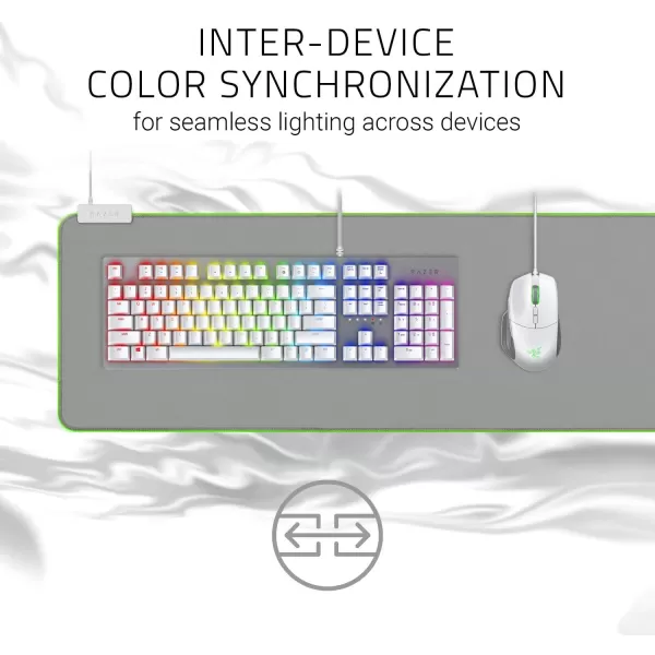 Razer Goliathus Extended Chroma Gaming Mouse Pad Customizable Chroma RGB Lighting  Soft Cloth Material  Balanced Control ampamp Speed  NonSlip Rubber Base  Quartz PinkMercury White