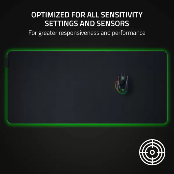 Razer Goliathus Extended Chroma Gaming Mouse Pad Customizable Chroma RGB Lighting  Soft Cloth Material  Balanced Control ampamp Speed  NonSlip Rubber Base  Quartz PinkClassic Black