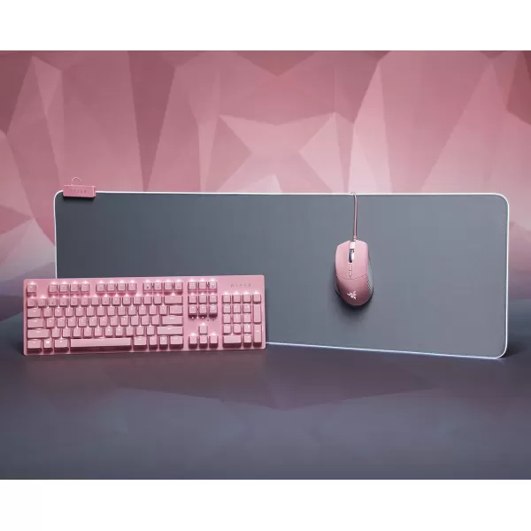 Razer Goliathus Extended Chroma Gaming Mouse Pad Customizable Chroma RGB Lighting  Soft Cloth Material  Balanced Control ampamp Speed  NonSlip Rubber Base  Quartz PinkQuartz PinkGray