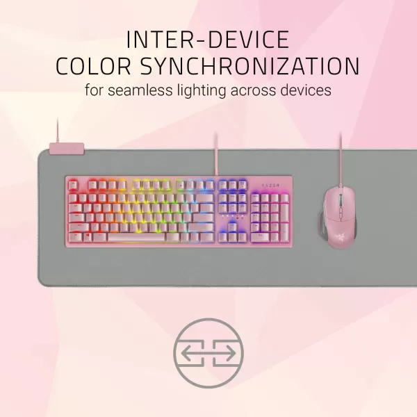 Razer Goliathus Extended Chroma Gaming Mouse Pad Customizable Chroma RGB Lighting  Soft Cloth Material  Balanced Control ampamp Speed  NonSlip Rubber Base  Quartz PinkQuartz PinkGray