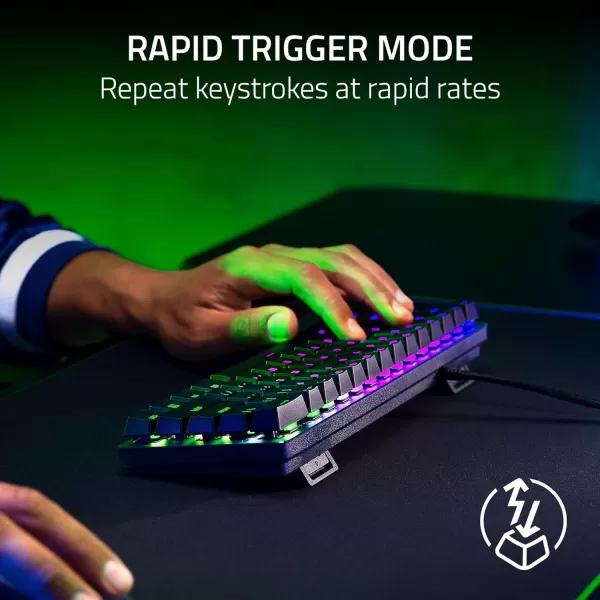 Razer Huntsman Mini 60 Gaming Keyboard Fast Keyboard Switches  Clicky Optical Switches  Chroma RGB Lighting  PBT Keycaps  Onboard Memory  Snap Tap  BlackClassic Black