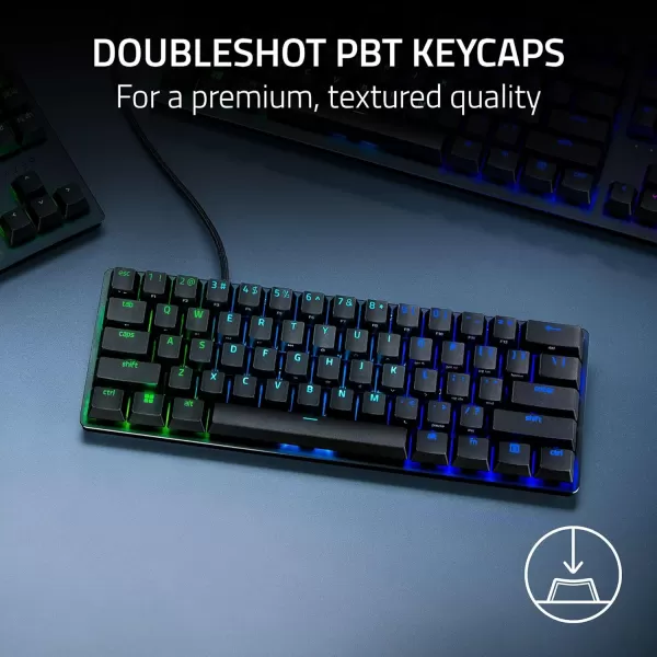 Razer Huntsman Mini 60 Gaming Keyboard Fast Keyboard Switches  Clicky Optical Switches  Chroma RGB Lighting  PBT Keycaps  Onboard Memory  Snap Tap  BlackClassic Black