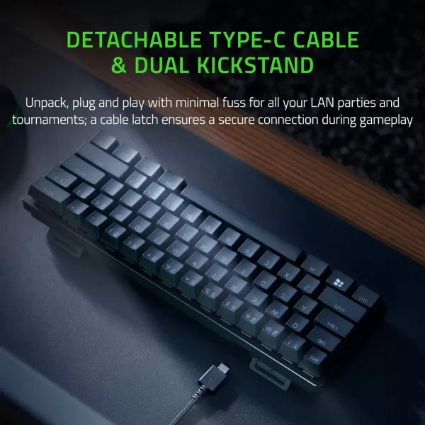 Razer Huntsman Mini 60 Gaming Keyboard Fast Keyboard Switches  Clicky Optical Switches  Chroma RGB Lighting  PBT Keycaps  Onboard Memory  Snap Tap  BlackClassic Black