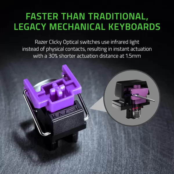 Razer Huntsman Mini 60 Gaming Keyboard Fast Keyboard Switches  Clicky Optical Switches  Chroma RGB Lighting  PBT Keycaps  Onboard Memory  Snap Tap  BlackClassic Black