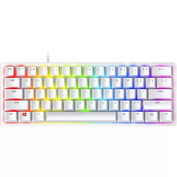 Razer Huntsman Mini 60 Gaming Keyboard Fast Keyboard Switches  Clicky Optical Switches  Chroma RGB Lighting  PBT Keycaps  Onboard Memory  Snap Tap  BlackMercury White