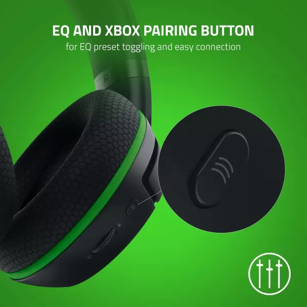 Razer Kaira Wireless Gaming Headset for Xbox Series XS Xbox One Triforce Titanium 50mm Drivers  Cardioid Mic  Breathable Memory Foam Ear Cushions  EQ Pairing Button  Windows Sonic  BlackBlack