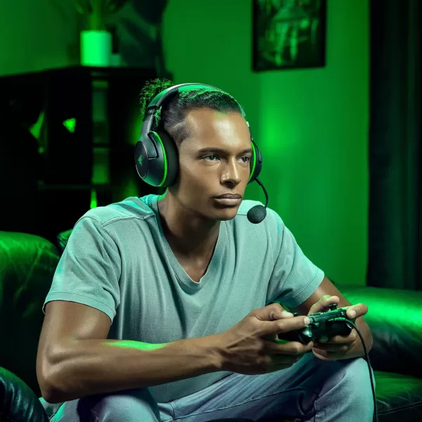 Razer Kaira Wireless Gaming Headset for Xbox Series XS Xbox One Triforce Titanium 50mm Drivers  Cardioid Mic  Breathable Memory Foam Ear Cushions  EQ Pairing Button  Windows Sonic  BlackBlack