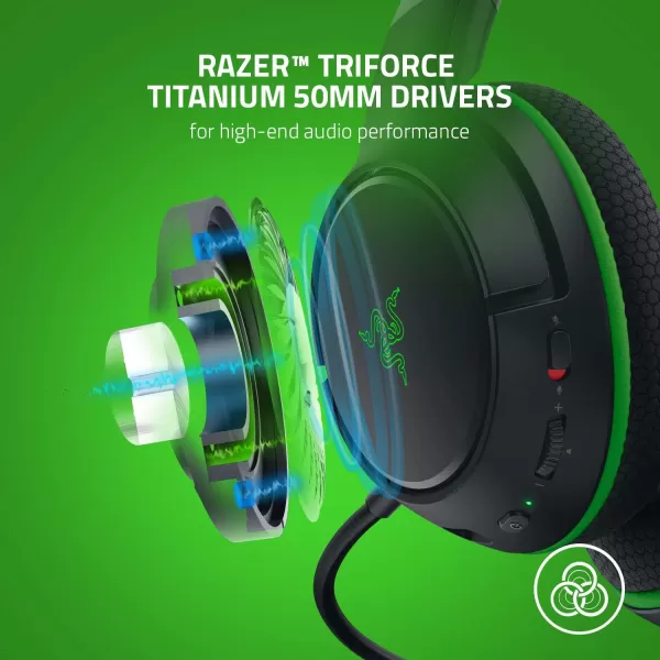 Razer Kaira Wireless Gaming Headset for Xbox Series XS Xbox One Triforce Titanium 50mm Drivers  Cardioid Mic  Breathable Memory Foam Ear Cushions  EQ Pairing Button  Windows Sonic  BlackBlack