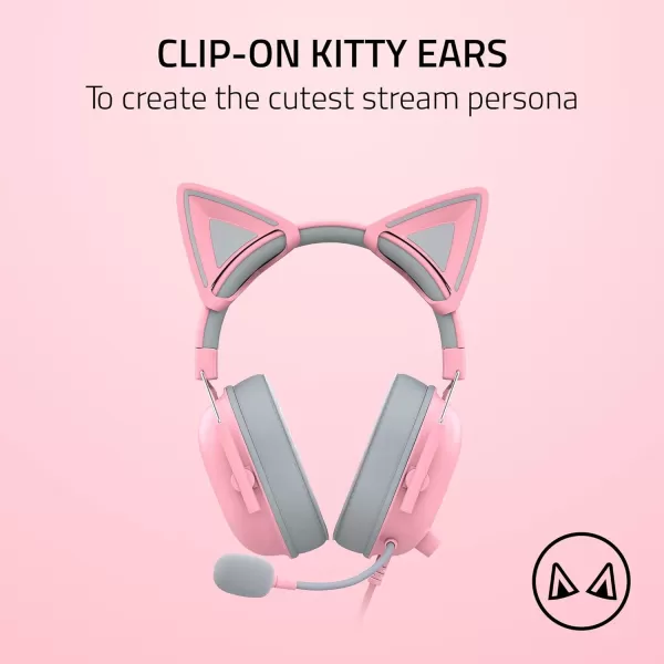 Razer Kitty Ears V2 Clipon Kitty Ears for Headsets Gaming Headphones  Universal Fit  Versatile Adjustable Straps  Lightweight Sillicone  Durable ampamp Comfortable  Quartz PinkQuartz Pink