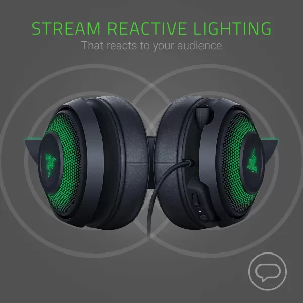 Razer Kraken Kitty RGB USB Gaming Headset THX 71 Spatial Surround Sound  Chroma RGB Lighting  Retractable Active Noise Cancelling Mic  Lightweight Aluminum Frame  for PC  Quartz PinkClassic Black