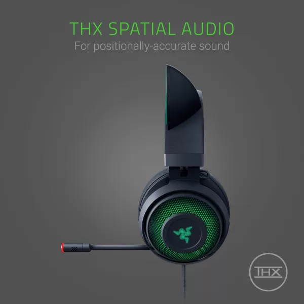 Razer Kraken Kitty RGB USB Gaming Headset THX 71 Spatial Surround Sound  Chroma RGB Lighting  Retractable Active Noise Cancelling Mic  Lightweight Aluminum Frame  for PC  Quartz PinkClassic Black