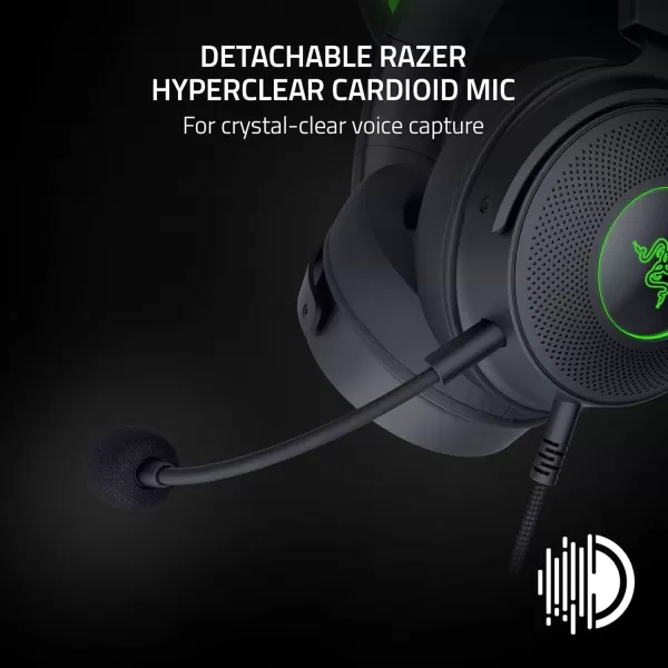 Razer Kraken Kitty V2 Pro Wired RGB Headset Interchangeable Ears Kitty Bear Bunny  Stream Reactive Lighting  Detachable HyperClear Cardioid Mic  50mm Drivers  71 Surround Sound  BlackClassic Black
