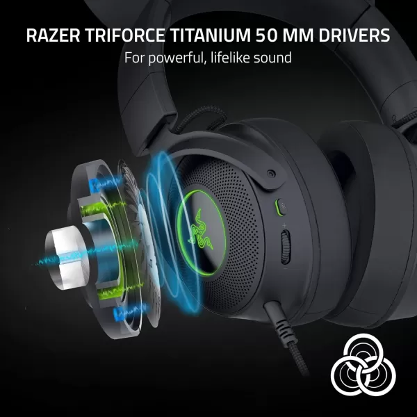 Razer Kraken Kitty V2 Pro Wired RGB Headset Interchangeable Ears Kitty Bear Bunny  Stream Reactive Lighting  Detachable HyperClear Cardioid Mic  50mm Drivers  71 Surround Sound  BlackClassic Black