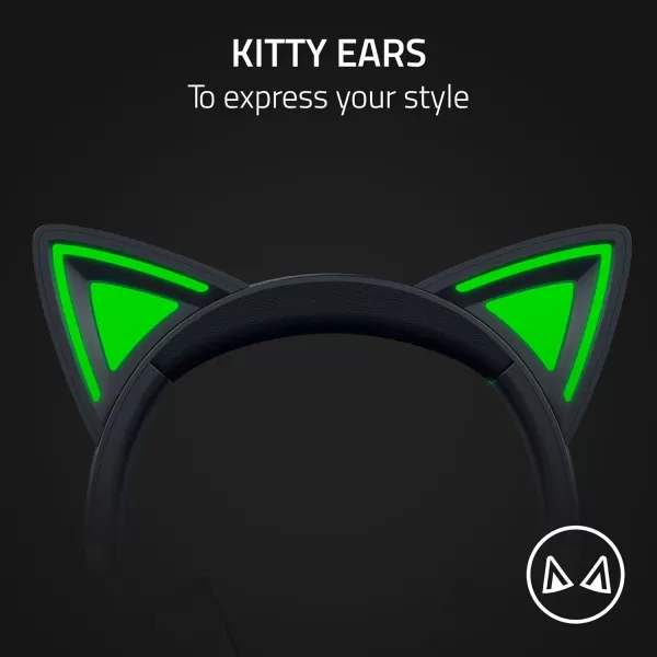 Razer Kraken Kitty V2 USB Wired RGB Headset Chroma Kitty Ears  Stream Reactive Lighting  HyperClear Cardioid Mic  Triforce 40 mm Drivers  71 Surround Sound  Classic BlackClassic Black