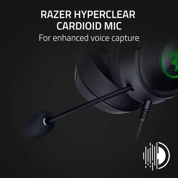 Razer Kraken Kitty V2 USB Wired RGB Headset Chroma Kitty Ears  Stream Reactive Lighting  HyperClear Cardioid Mic  Triforce 40 mm Drivers  71 Surround Sound  Classic BlackClassic Black